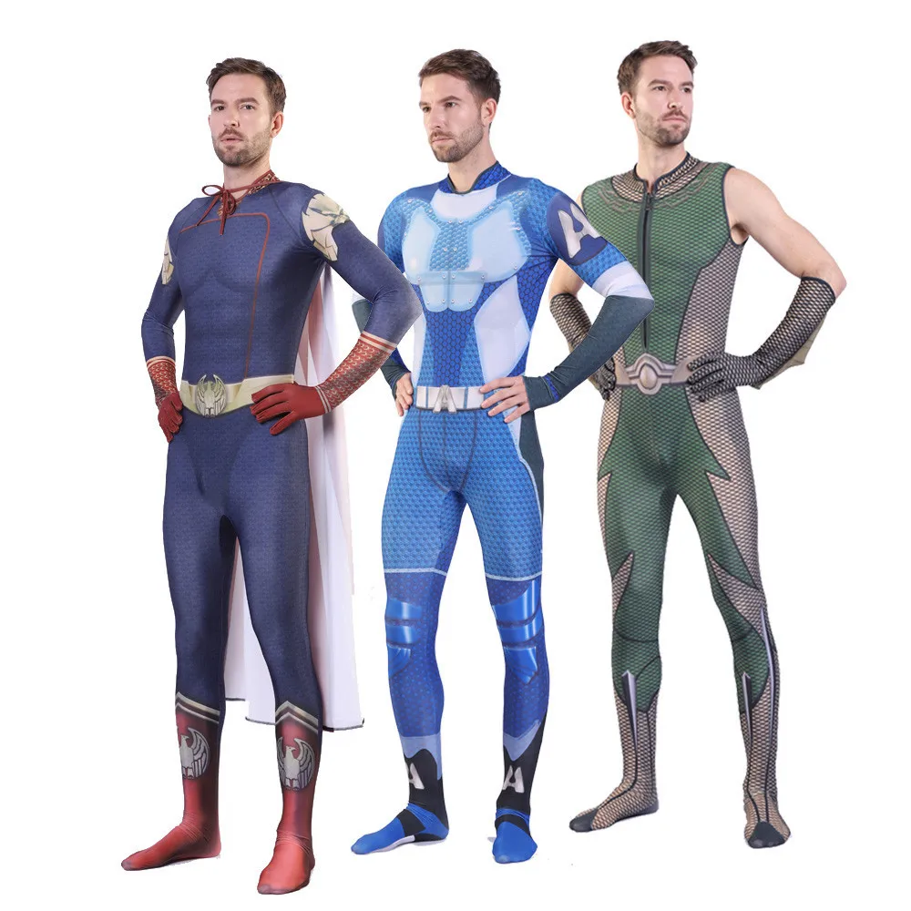 Фото Homelander, A-Train, Deepsea и Seven Stars от *The Boys* - Комплект боди/плаща для косплея Stormfront, костюм для вечеринки на Хэллоуин, №2