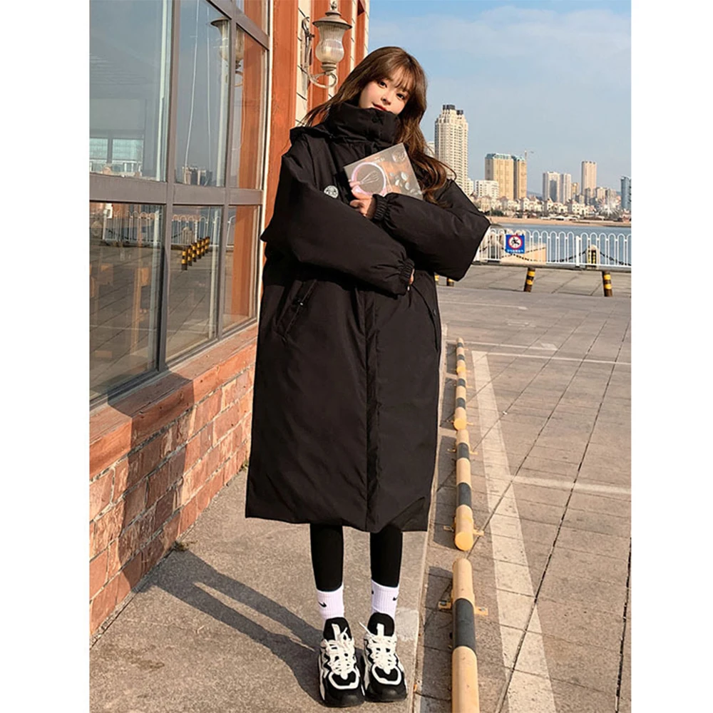 

New Solid Color Long Parkas Winter Puffer Jacket Women Thicken Warm Coat Fashion Female Oversize Outerwear Winter Casual Jackets
