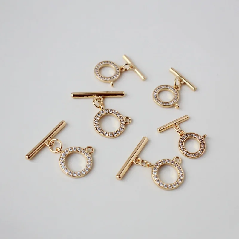 

1set/lot 14k Gold OT Clasps Connectors DIY Handmade Bracelet Necklace End Buckle Accessories Chain Link Buckle