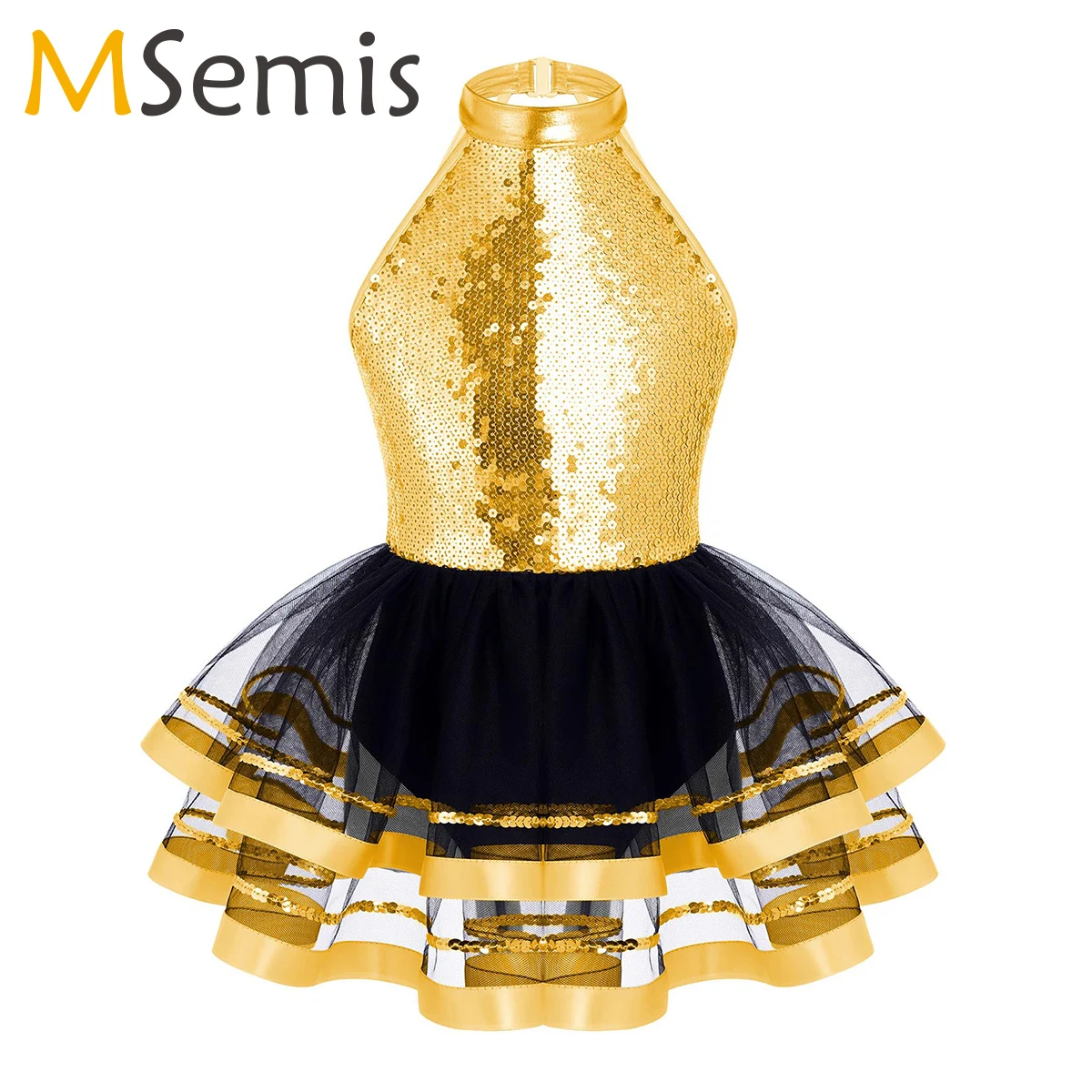 

Kids Girls Sequins Ballet Dance Tutu Dress Gymnastics Leotards Modern Latin Lyrical Jazz Dancewear Ballerina Performance Costume