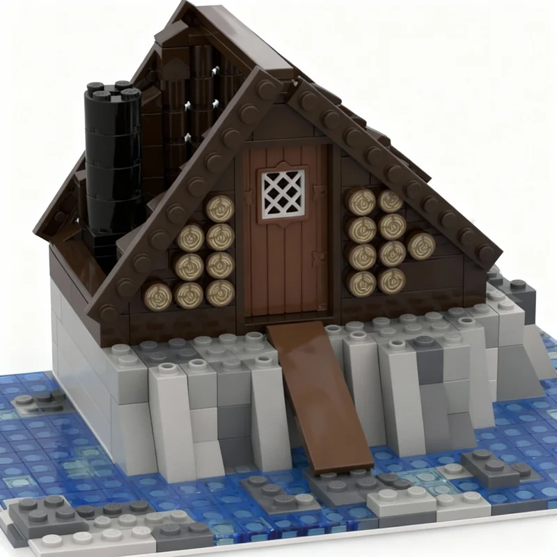 Фото 384 детали MOC City Brickwood Hideaway: Конструктор, игрушка, строительные блоки, рождественский подарок, креативный подарок на день рождения, идея для сборки из кирпичиков №1