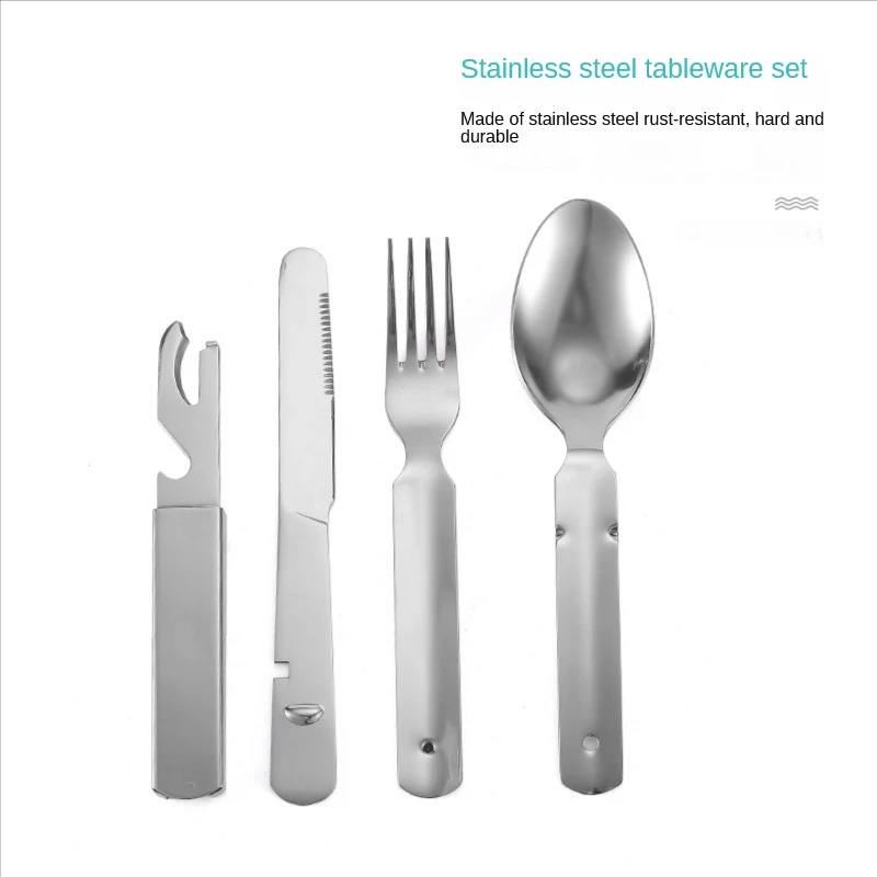 4 шт.Портативный набор столовых приборов Набор столовой посуды Нож из