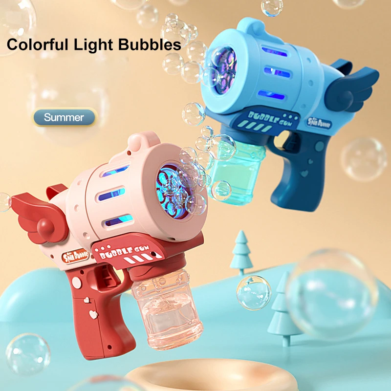 

Cute Wing Automatic Bubble Machine Kids Angel Game Toy Outdoor Child Soap Bubble Blower Machine Magic Guns Bride Wedding Bubbles