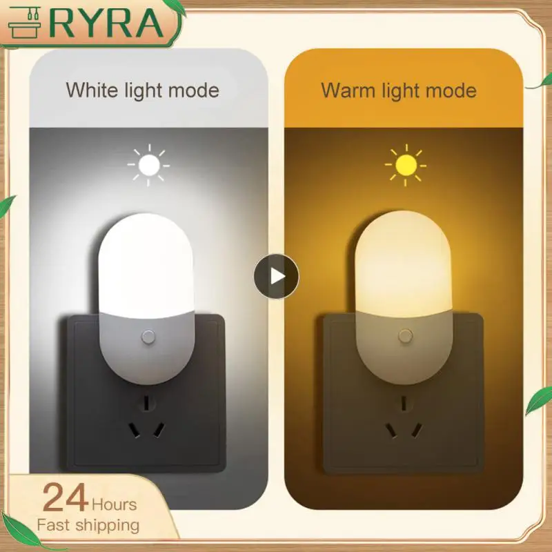 

Warm White LED Night Light 110V/220V Auto On/Off Wall Lamp For Baby Kids Bedroom Socket EU/US Plug Bedside Lamp Wall Socket Lamp