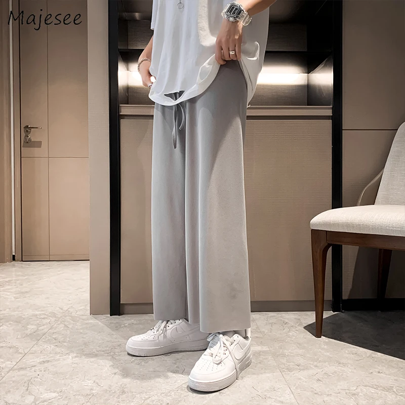 

Pants Men Simple Casual Thin Breathable Summer Japanese Fashion Streetwaer Trouser Male Teens All-match Pure Color Daily Ulzzang