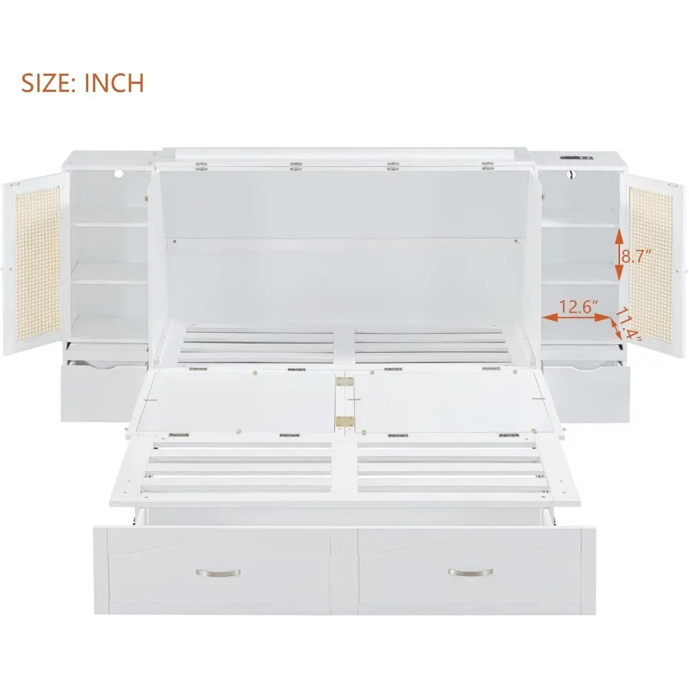 Освещенный размер размера queen-size из 2-х шкафов подзарядка и аккумуляторы