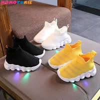 Size 21-30 New LED Children Glowing Shoes Baby Luminous Sneakers Boys Lighting Running Shoes Kids Breathable Mesh Sneakers