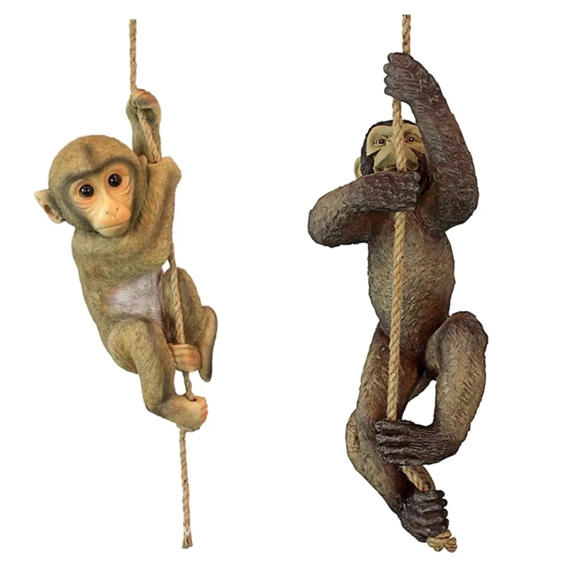 

Outdoor Figurine Ornament Garden Animal Statue Craft Statue Decoration Hanging Monkey/Chimpanzee Sculpture for Lawn Yard