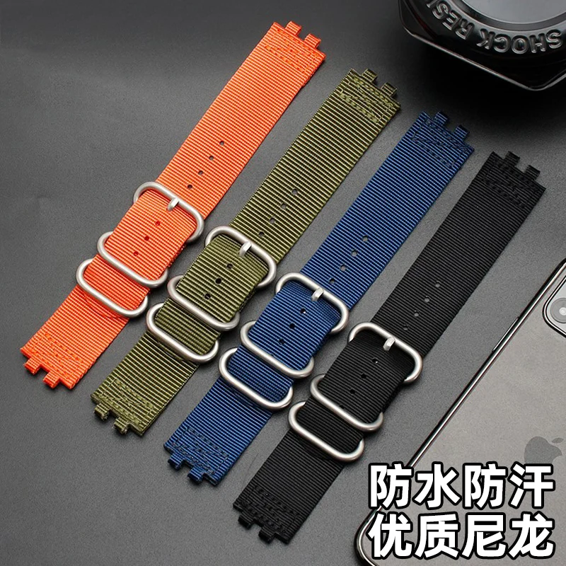 Высококачественный нейлоновый ремешок для часов Casio Small Cube GMW-B5000 BRIC Холщовый