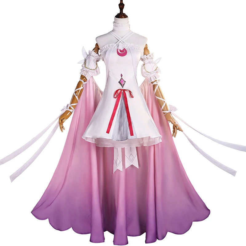 Фото Genshin Impact FES Damselette Columbina Косплей Костюм Kuutar Moon Maiden Лолита платье принцессы женский наряд для вечеринки на Хэллоуин №1