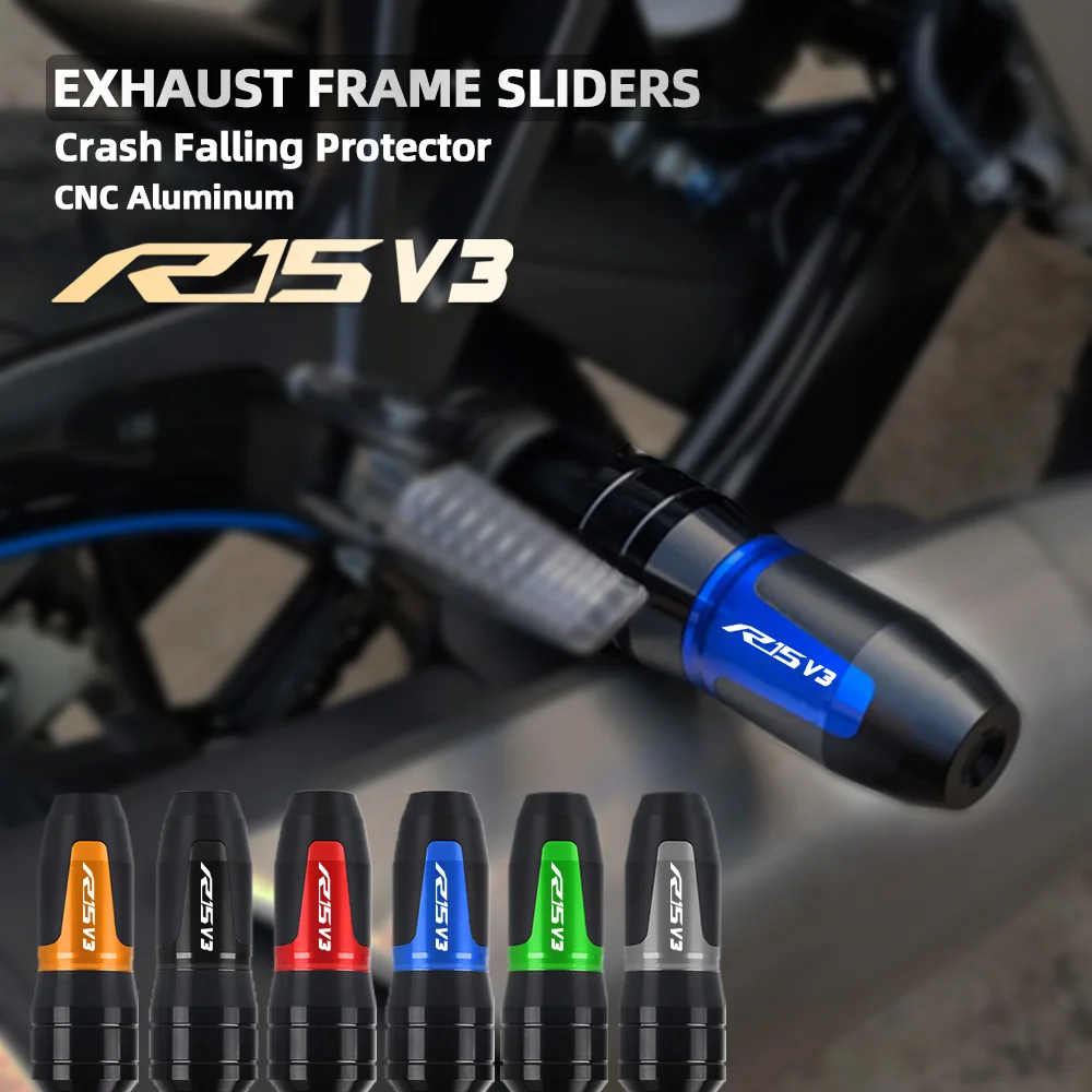 

FOR Yamaha R15 V3 2019 2020 2021 Motorbike CNC accessories Exhaust Frame Sliders Crash Pads Falling Protector R15 .V3