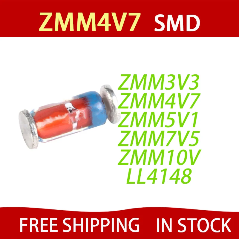 2500 шт. ZMM5V1 ZMM3V0 3V3 3V9 4V7 5V1 7V5 8V2 10V 12V 15V 16V 18V 20V 24V LL34 3,3 V 3V3 LL4148 0,5 W 1/2W Диод Зенера SMD диод
