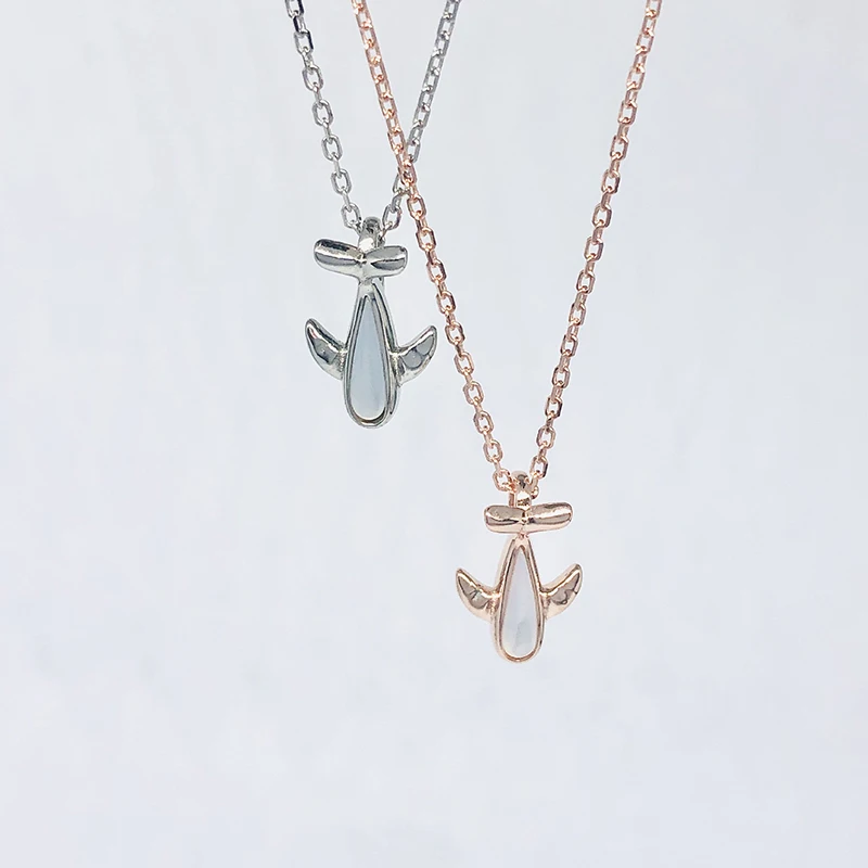 

Ожерелье из стерлингового серебра для пары самолетов, светильник ный легкий роскошный маленький самолет