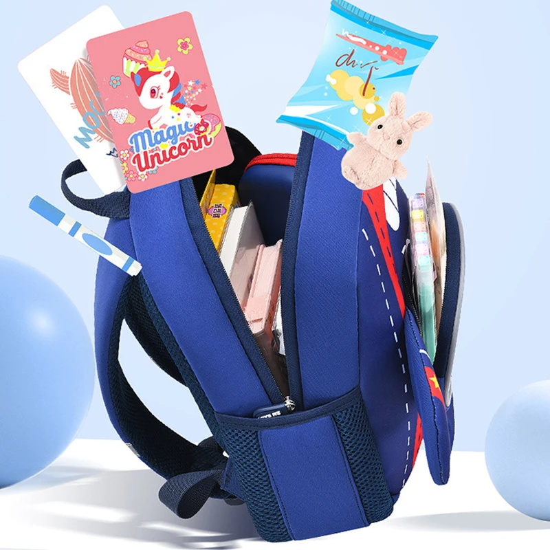 Drop Shippping 3D Cartoon Airplane Kids Backpack for Kindergarten Boy Girl School Bag Cute Lightweight Children Mochila Infantil