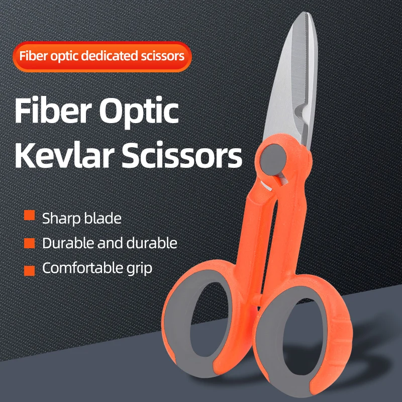 Burboro Stainless Steel Scissors Fiber Optic Cutter FTTH Scissors Tools Kavlar Sharp Scissors