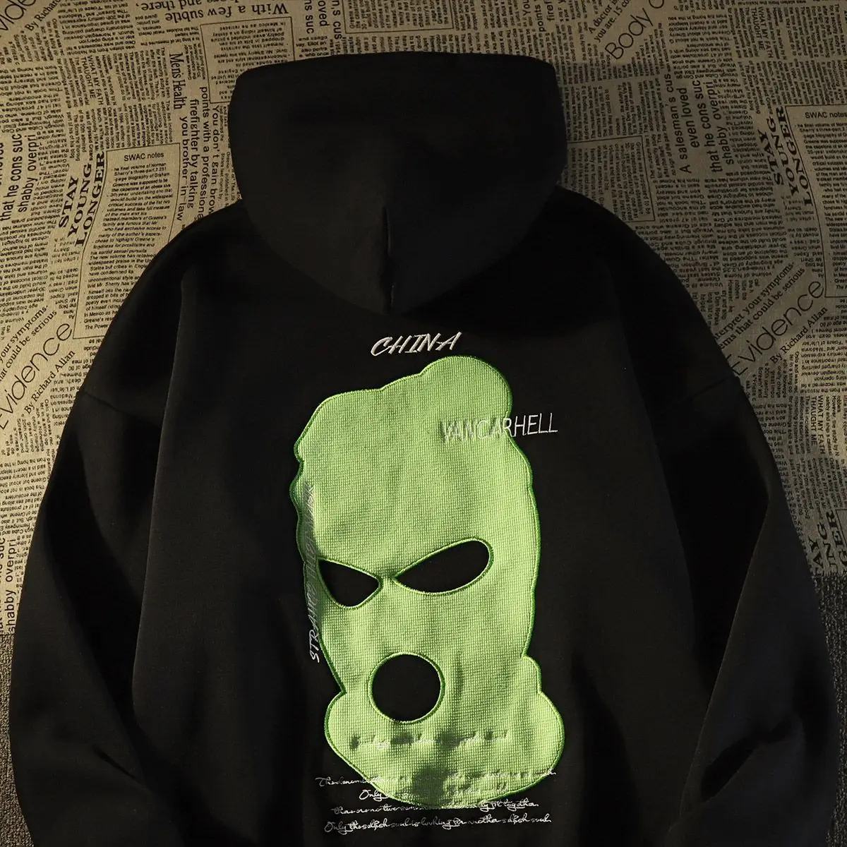 

Streetwear Funny Face Shield Printing Hoodie Hip Hop Mens Oversized Sweatshirt Warm Fleece Winter Tops Harajuku Kawaii Clothes
