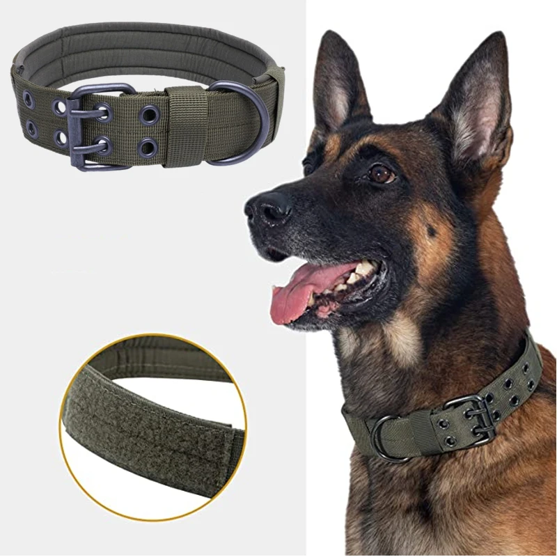 

2023 Durable Tactical Dogs Collar Leash Set Adjustable Military Pets Collars K9 German Shepherd Training Medium Large Dog