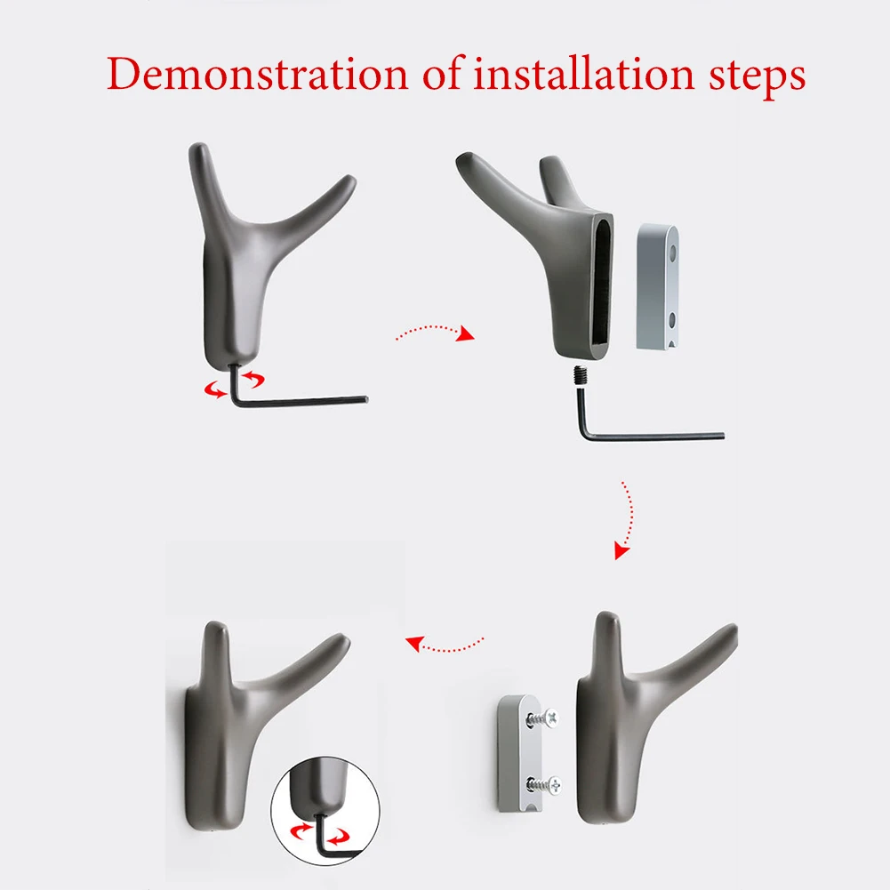 

2pcs Vintage Zinc Alloy Space Saving Bathroom For Scarf Bag Coat Hooks Easy Install Nordic Horn Multipurpose Wall Mounted