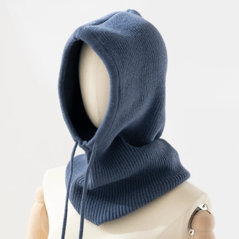 

Scarf Women's Autumn and Winter Hooded Bib Dual-use Integrated Neck Cover Thickened Warm Men and Women Knitted Pullover Hat