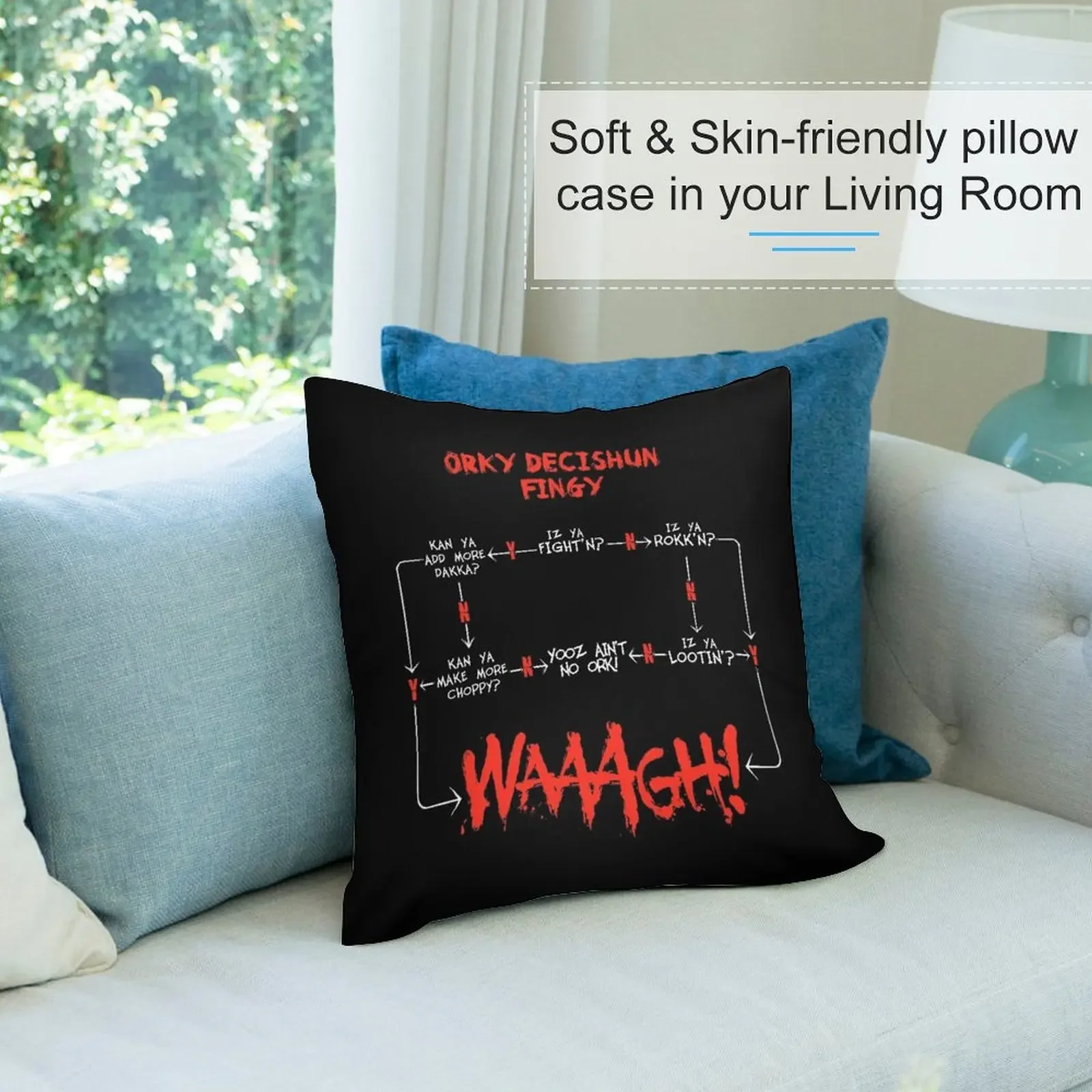 Таблица Decision Ork WAAGH (Decishun Fingy!) Декоративная подушка для дивана рождественские