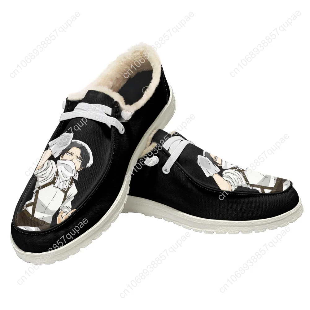 Атака Титанов плюшевые туфли на плоской подошве мужские и женские подростковые