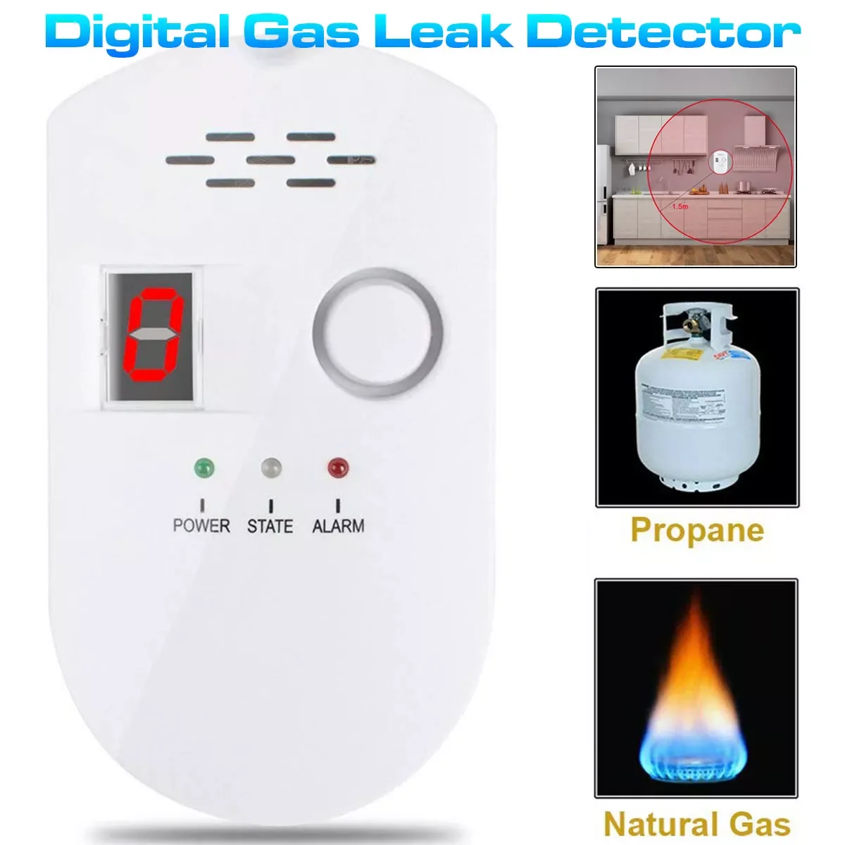 

Gas Alarm Detector Propane Butane Sensor Wireless Gas Leakage Detector Home Security Alarm System Gas Sensor Detector