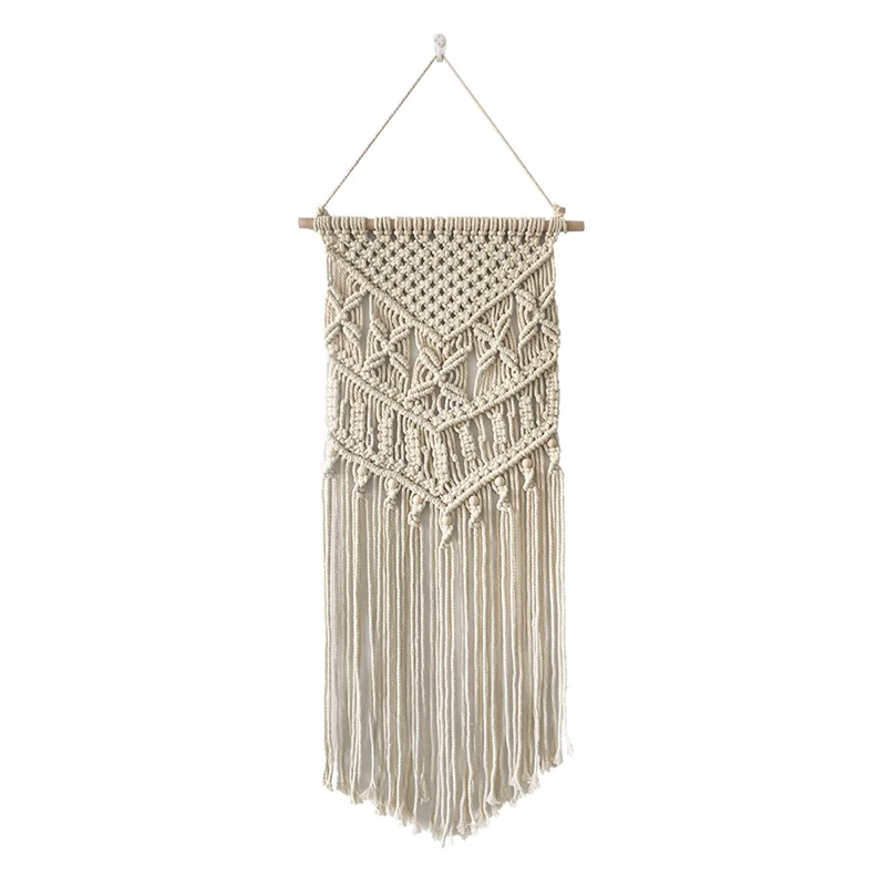 

Macrame Wall Hanging Woven Wall Decor Boho Chic Bohemian Wall Art - Apartment Dorm Bedroom Living Room Home Decoration