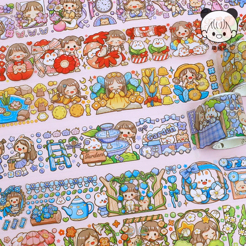 

Journaling 300cm/pcs PET tape Kawaii cute Floral tape Decoration aesthetic Journal scrapbooking Masking tape Material paper