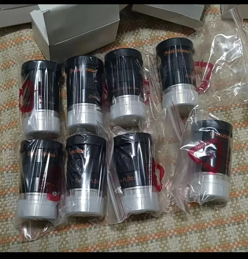 Окуляр Celestron 1,25 дюйма с красной маркировкой, 25 мм, с большим объективом, многослойным широкополосным зеленым покрытием PLProcin для астрономических наблюдений (art.: 3920d9bc015cb) - 3920d9bc015cb