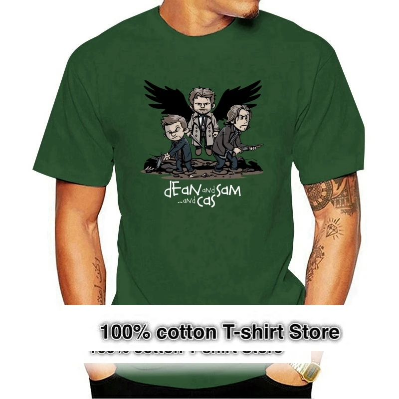 

Супернатуральная Мужская и женская футболка, футболка с надписью Dean Winchester Sam Кастиэль, Лидер продаж 2021, модные брендовые мужские футболки с круглым вырезом