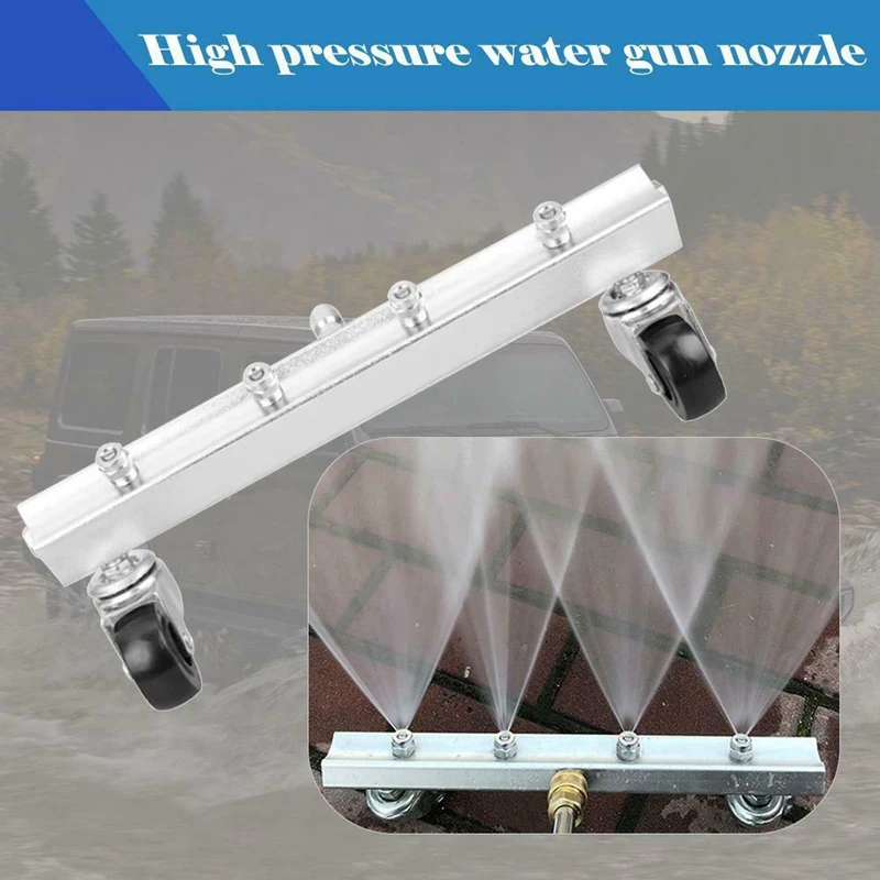 

With 1/4Inch Connector High Pressure Car Washer 4 Nozzle Auto Undercarriage Chassis Cleaner Water Ground Washing Broom