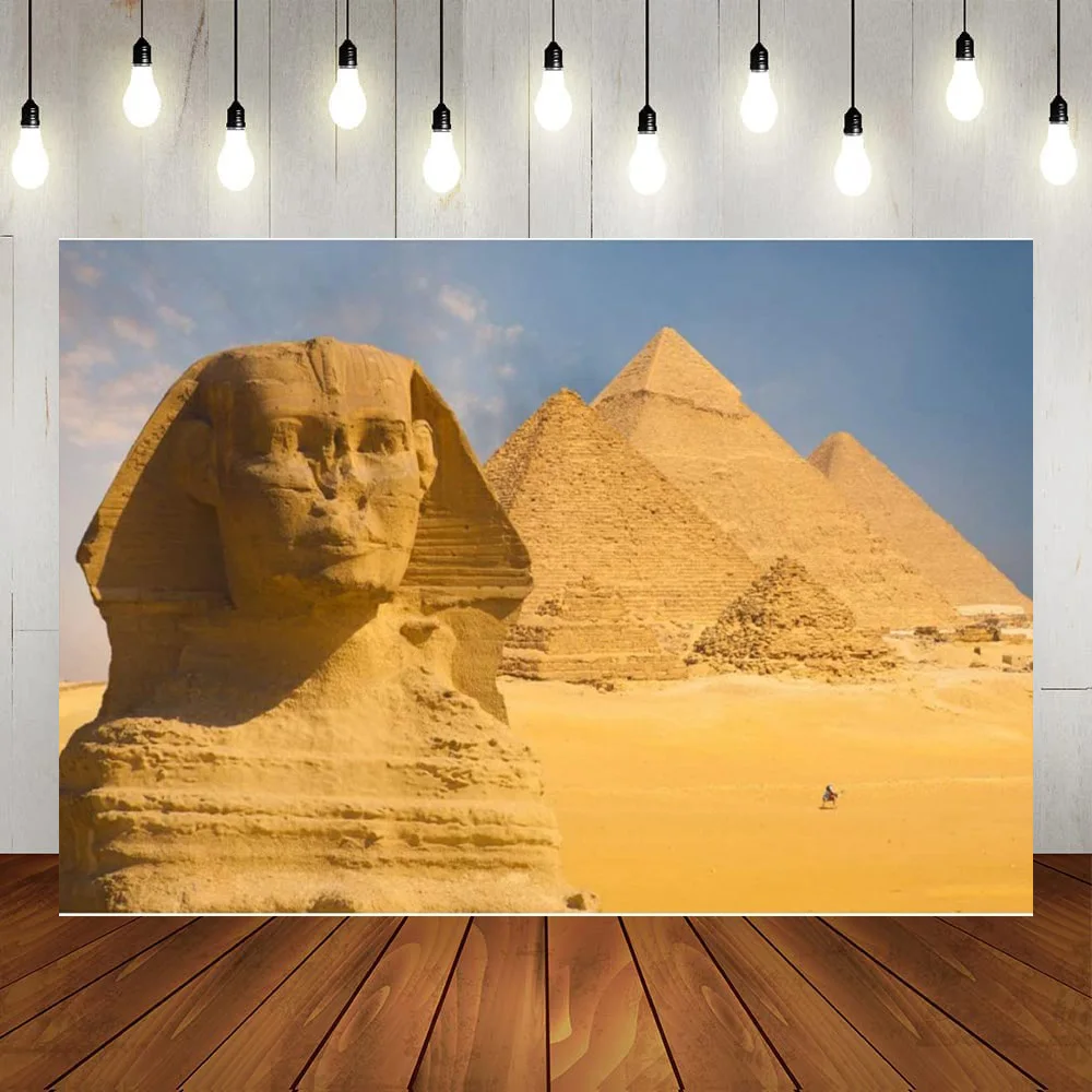 

Egyptian Pyramids Backdrop Photography Ancient Egypt Sphinx African Desert Background Adults Travel Banner Decoration Props