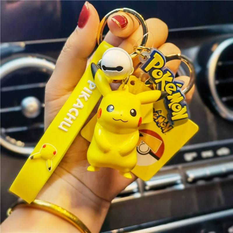 

Authentic Pokemon Action Figure Pikachu Keychain Pokémon Keychain Squirtle Psyduck Keychain Backpack Pendant Model Car Keychains