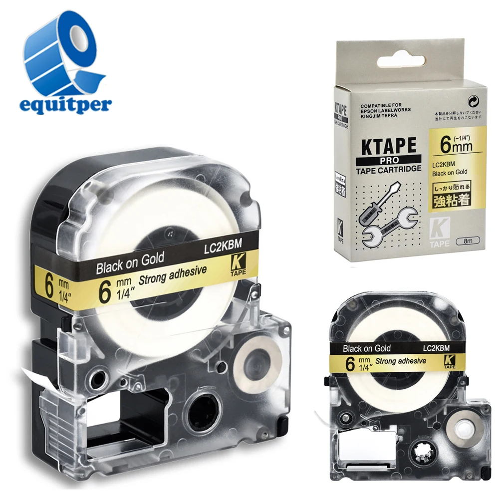 

EQUITPER 10Pcs 6mm*8m Compatible With Epson/Kumiya Labels ， Label Tapes For Kingjim Printers For LW300 LW400