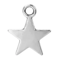 50pcslot simpe style silver color pentagram charms alloy pendant for necklace earrings bracelet jewelry making diy accessories