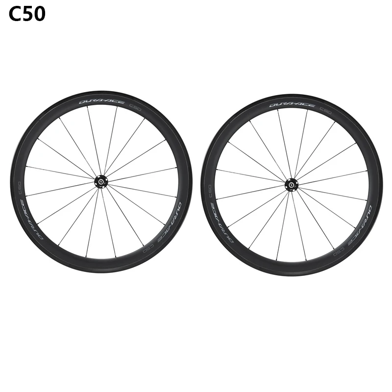 Фото Колеса для шоссейного велосипеда Shimano C50 C60 DURA-ACE Передняя задняя черная шина Одна пара бескамерных колес WH DURA-ACE R9270 C60 Обод велосипедного колеса №4