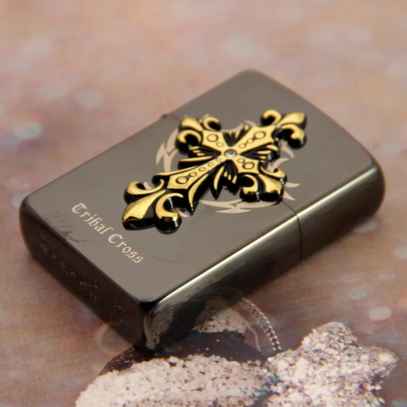 

Zorro Personalized Black Ice Cross Vintage Old Men's Windproof Lighter