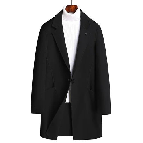 

Мужской зимний длинный кашемировый тренчкот с двойным лицом