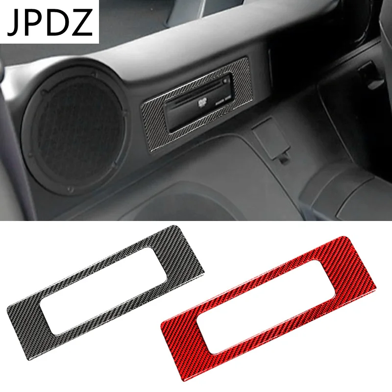 

For Nissan 350Z 2006-2009 Black Carbon Fiber Sticker DVD Player Panel Storage Box Cover sticker Interiors Car Accessories