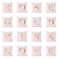 pink print gold letters home decor pillowcase square pillowcase home office decor