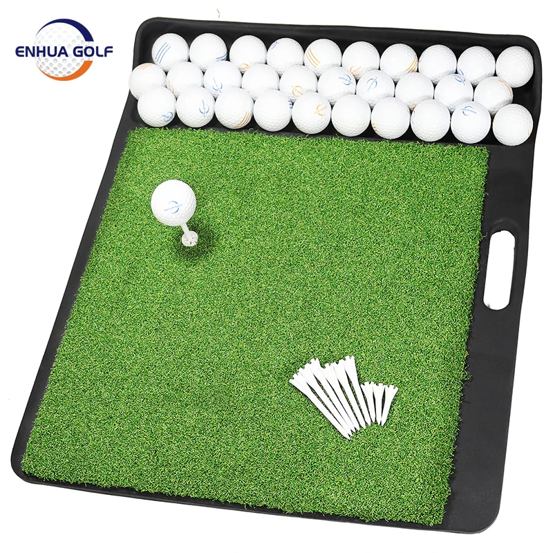 Portable Golf Hitting Mats - Artificial Turf Mat for Indoor/Outdoor Practice - Choose Your Size - Includes 1 Rubber Tees