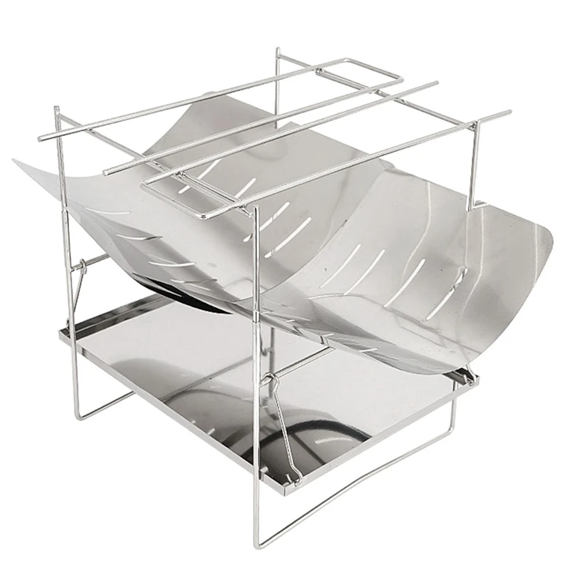 

Складной Костер-гриль, складная печь из нержавеющей стали для дрова, оборудование для кемпинга на открытом воздухе