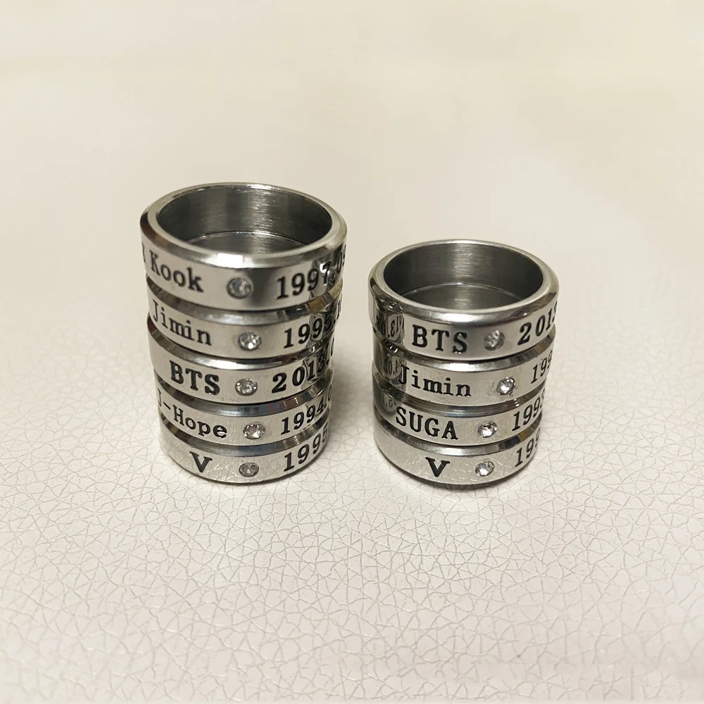 Кольца из нержавеющей стали с названием корейского хип-хопа |