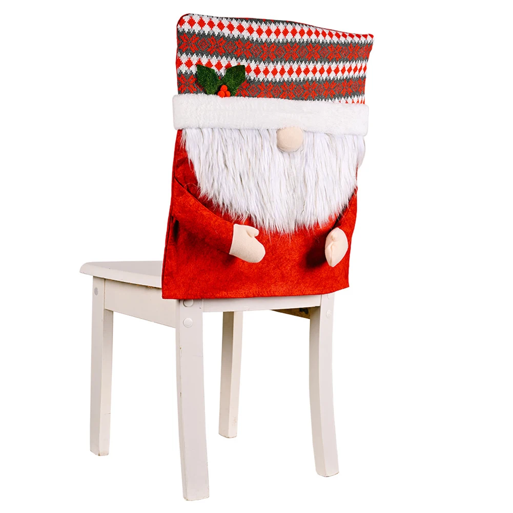 

Xmas Seat Cover Chair Cover 2023 Anti-dirty Christmas Ornaments Protective Removable Slipcover Spandex Elastic