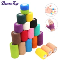 bracetop 4 5m colorful sport self adhesive elastic bandage wrap tape elastoplast for knee support pad finger ankle palm shoulder