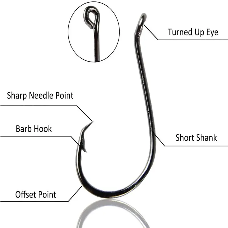 

Free shipping Hooks Saltwater Fishing Hooks, 150pcs Fishing Circle Hooks 2X Strong Offset Octopus Catfish Fishing Hooks Assortme