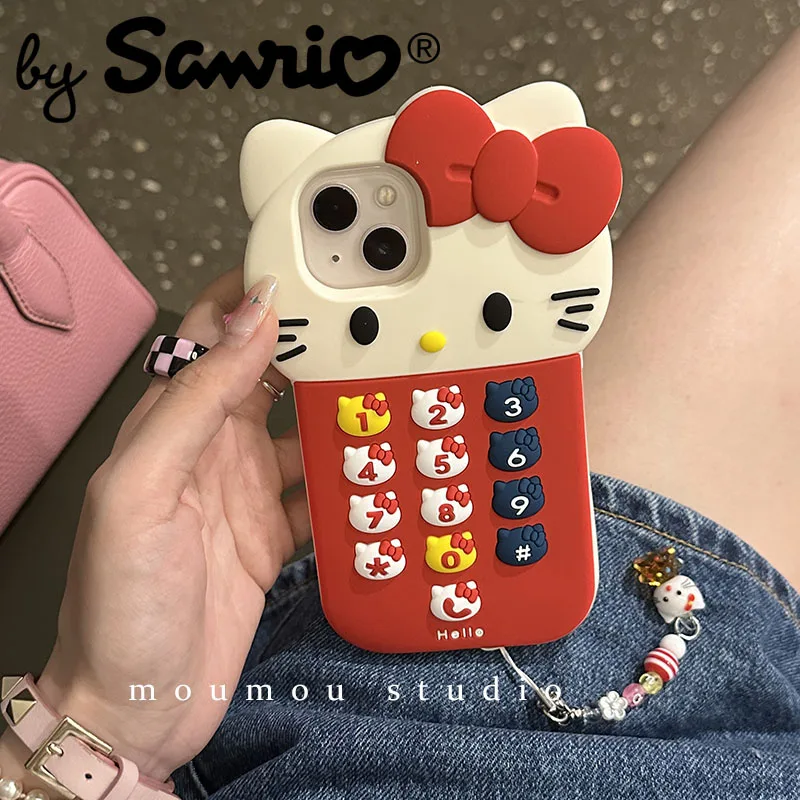 

Sanrio Hello Kitty Anti-fall Silicone Phone Cases Iphone 14 Pro Max IPhone 13 IPhone 12 Anime Kawaii Creative Case for Iphone 11