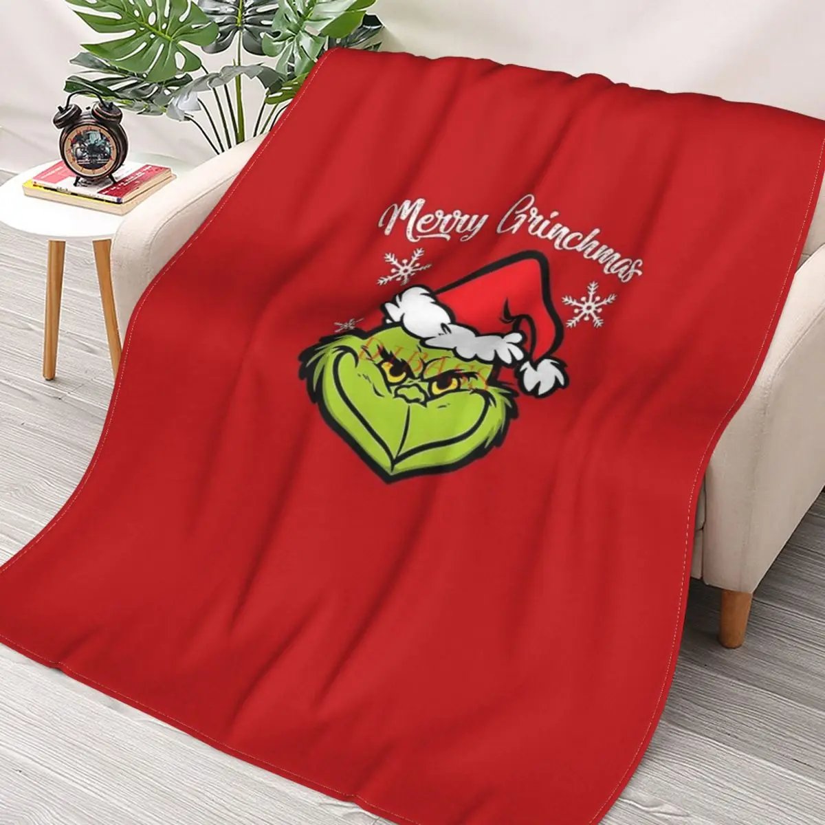 

Фланелевое покрывало с 3D принтом Grinchmas