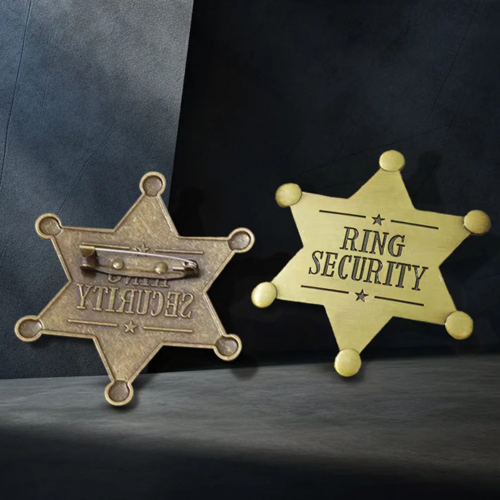 Модные западные шерифы для взрослых с шестиугольной звездой металлические броши