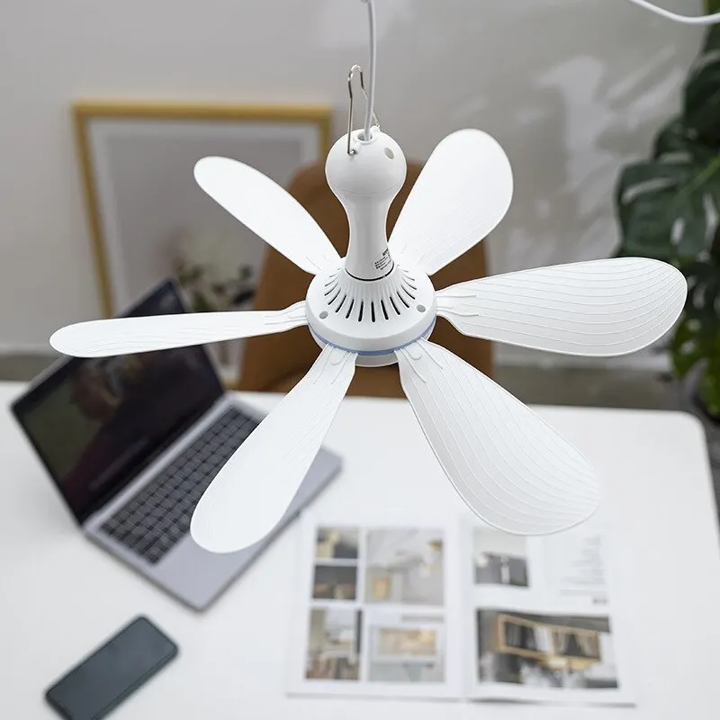 Silent 6 Leaves USB Powered Ceiling Canopy Fan for Camping B